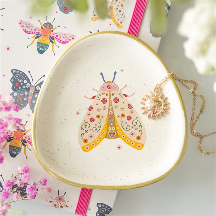 Floral Moth Trinket Dish