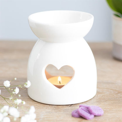 White Heart Cut Out Oil Burner