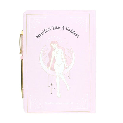 Goddess Energy A5 Manifestation Journal and Rose Quartz Crystal Pen