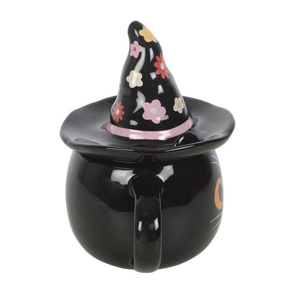 Groovy Witch Cat Lidded Mug