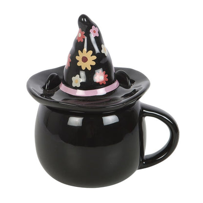 Groovy Witch Cat Lidded Mug