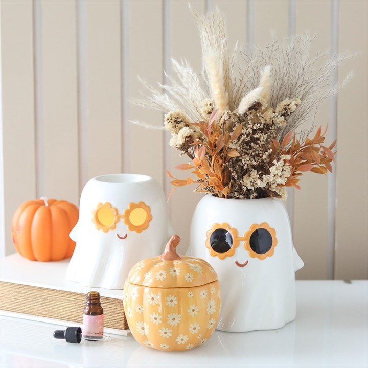 Groovy Floral Pumpkin Oil Burner