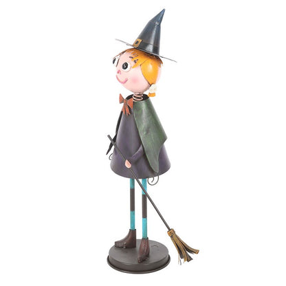 Metal Witch Ornament with Broom