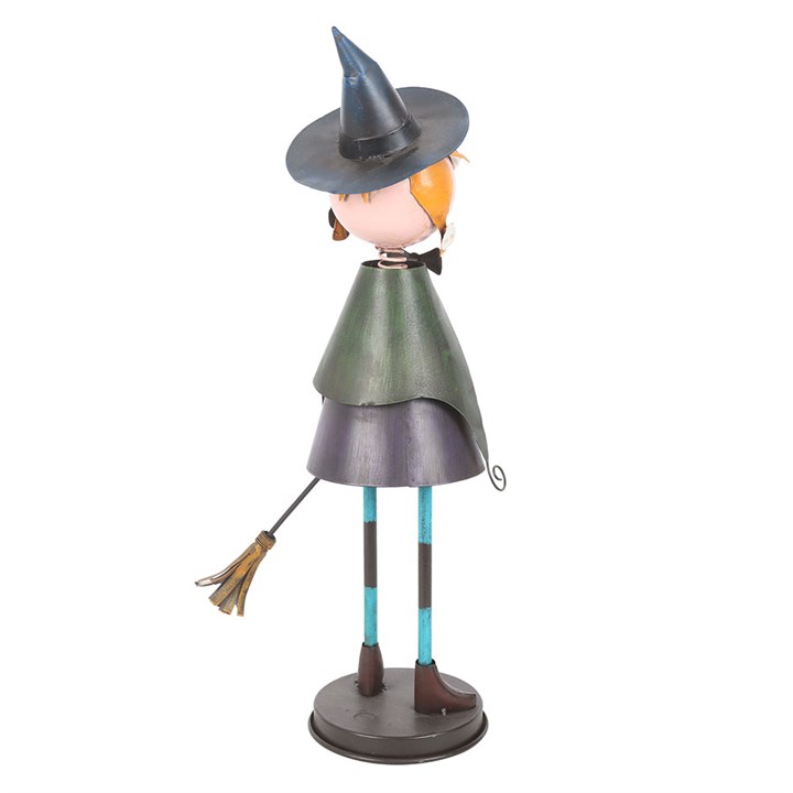 Metal Witch Ornament with Broom