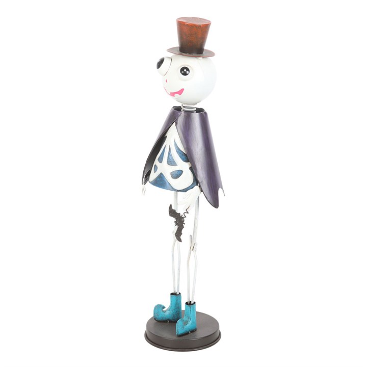 Metal Skeleton Ornament with Top Hat