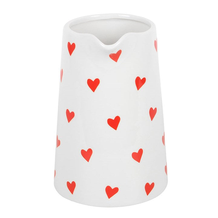 Heart Print Ceramic Flower Jug