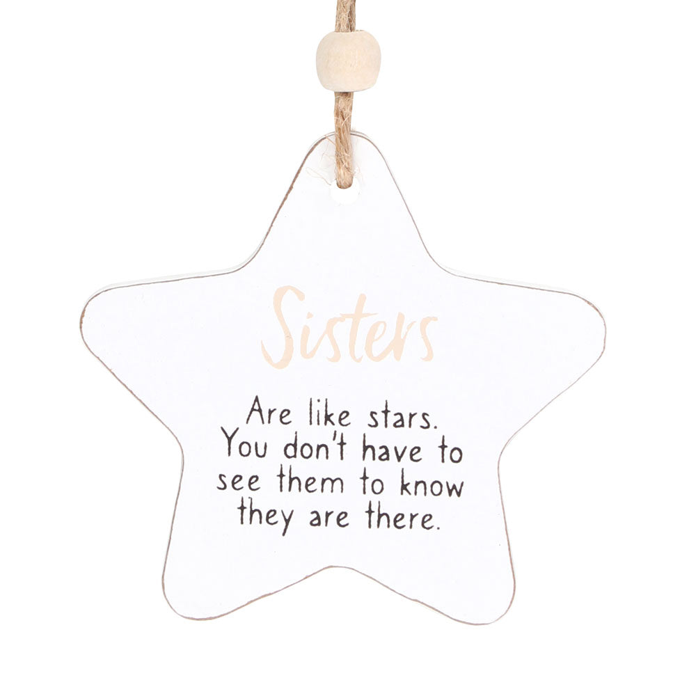 Sisters Hanging Star Sentiment Sign