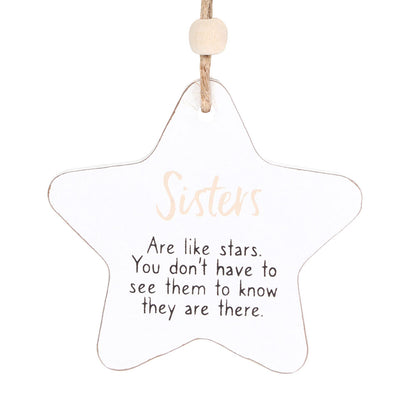 Sisters Hanging Star Sentiment Sign