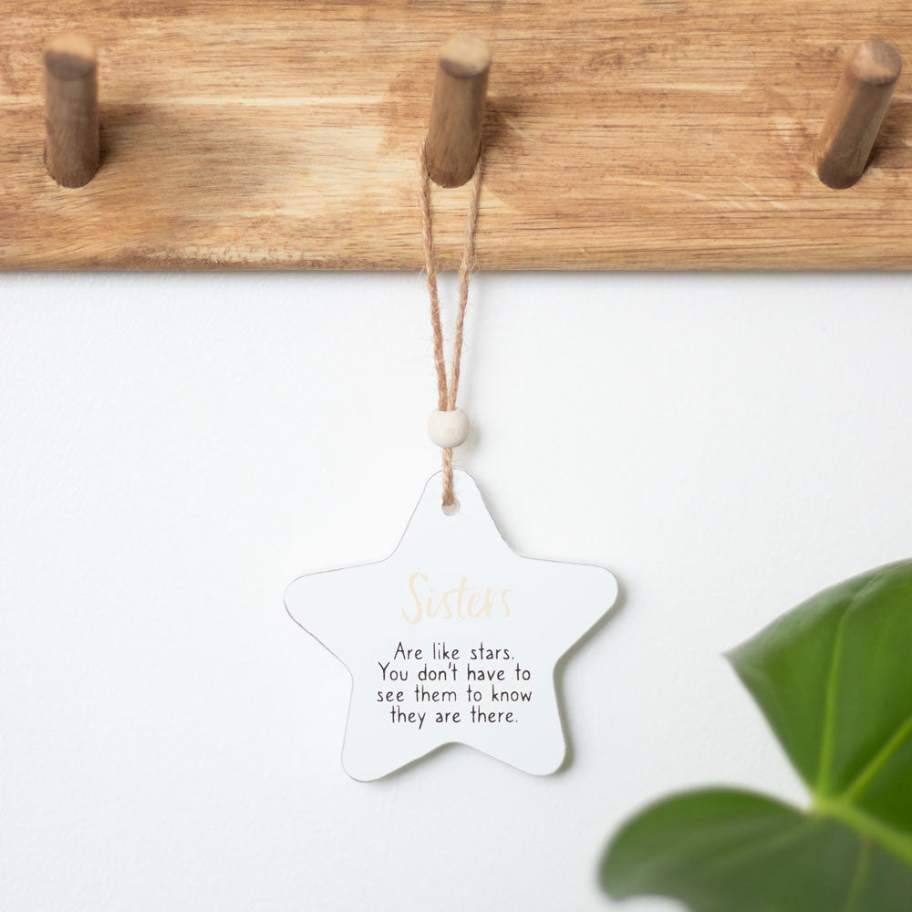 Sisters Hanging Star Sentiment Sign