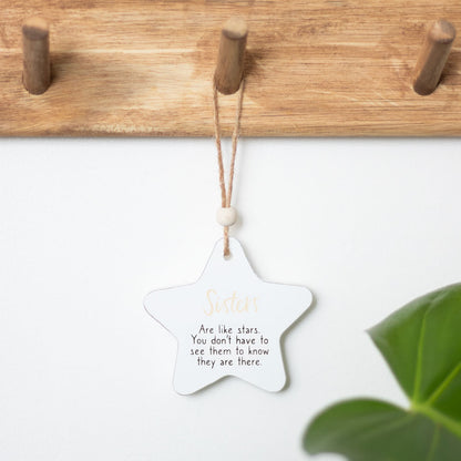 Sisters Hanging Star Sentiment Sign