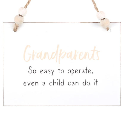 Grandparents Easy To Operate Hanging Sign