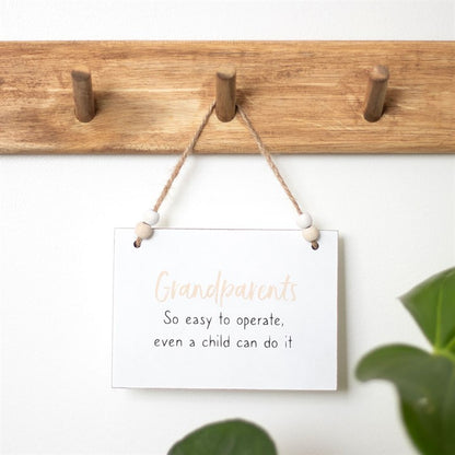 Grandparents Easy To Operate Hanging Sign