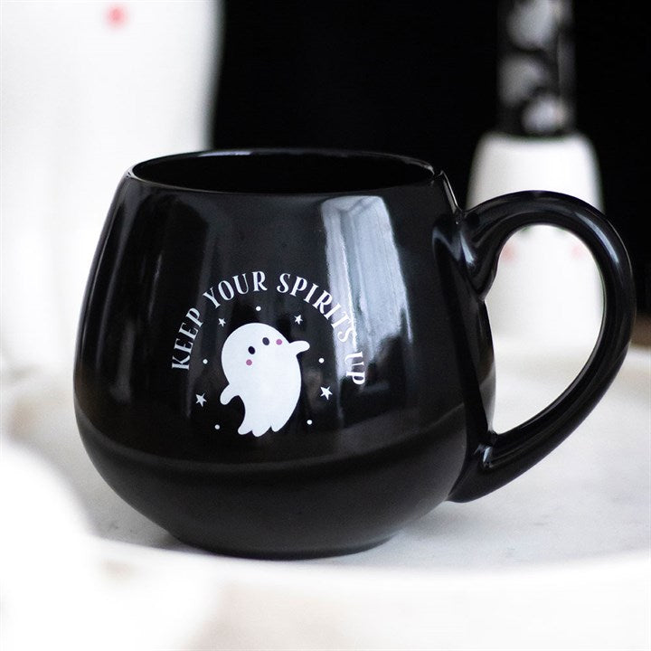 Keep Your Spirits Up Rounded Ghost Mug