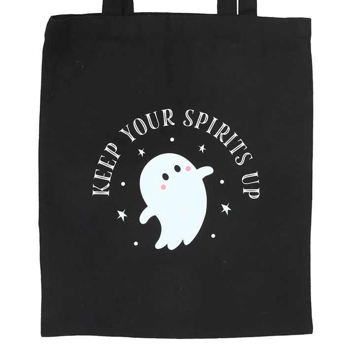 Keep Your Spirits Up Ghost Polycotton Tote Bag