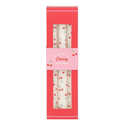 Set of 3 Heart Cherry Taper Candles