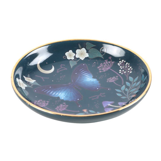 Round Midnight Moth Trinket Dish