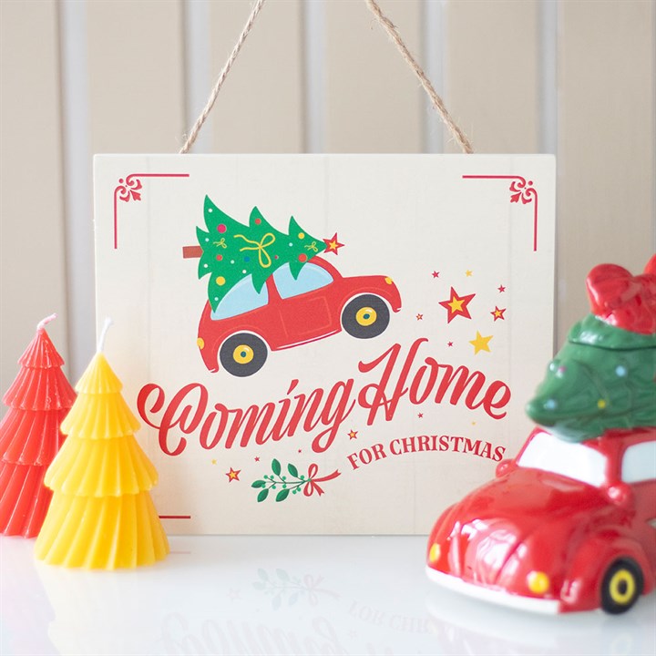 Coming Home for Christmas Hanging Sign