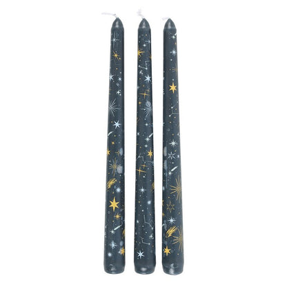 Set of 3 Starry Night Taper Candles