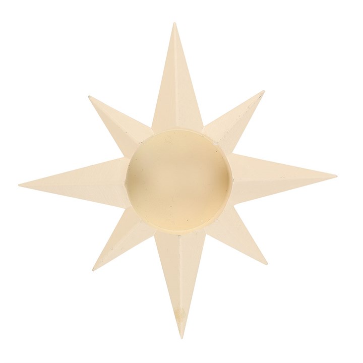 Cream Star Tealight Candle Holder