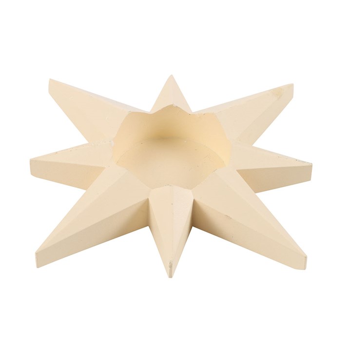 Cream Star Tealight Candle Holder