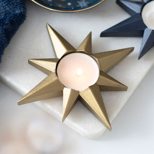 Gold Star Tealight Candle Holder