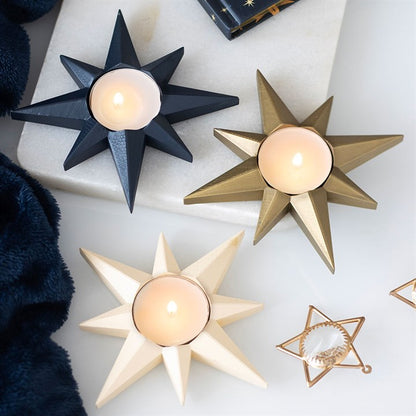 Gold Star Tealight Candle Holder