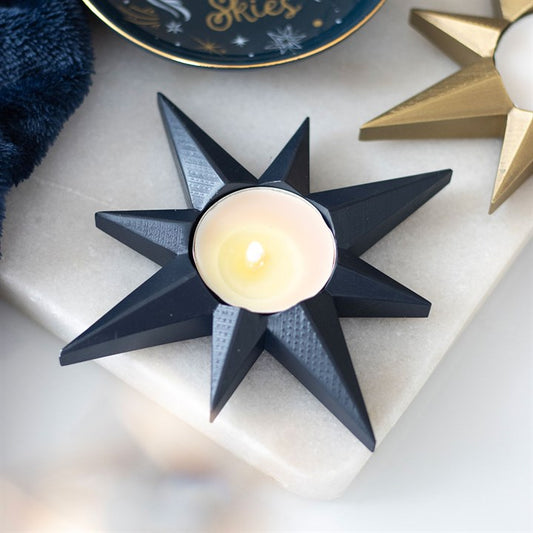 Navy Star Tealight Candle Holder