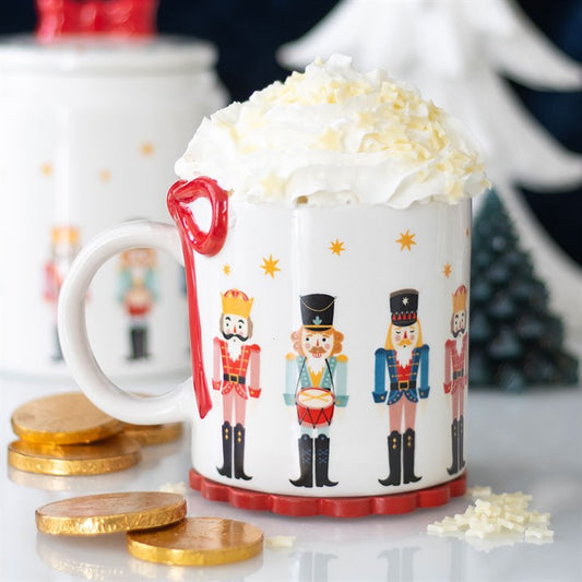 Nutcracker Print Mug with Bow