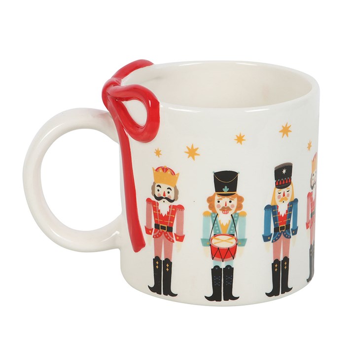 Nutcracker Print Mug with Bow