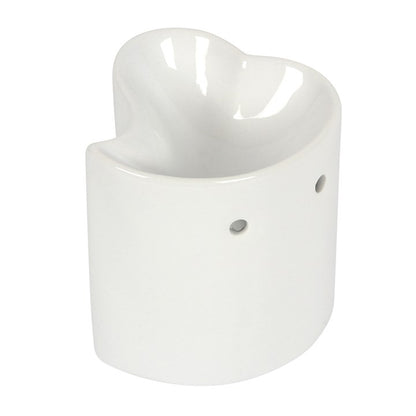 White Heart Cutout Oil Burner