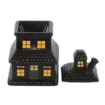 Black Haunted House Oil Burner and Wax Warmer