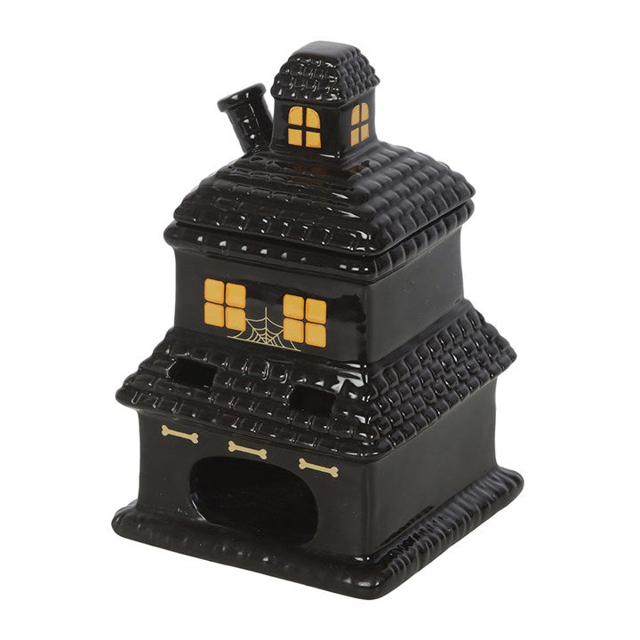 Black Haunted House Oil Burner and Wax Warmer