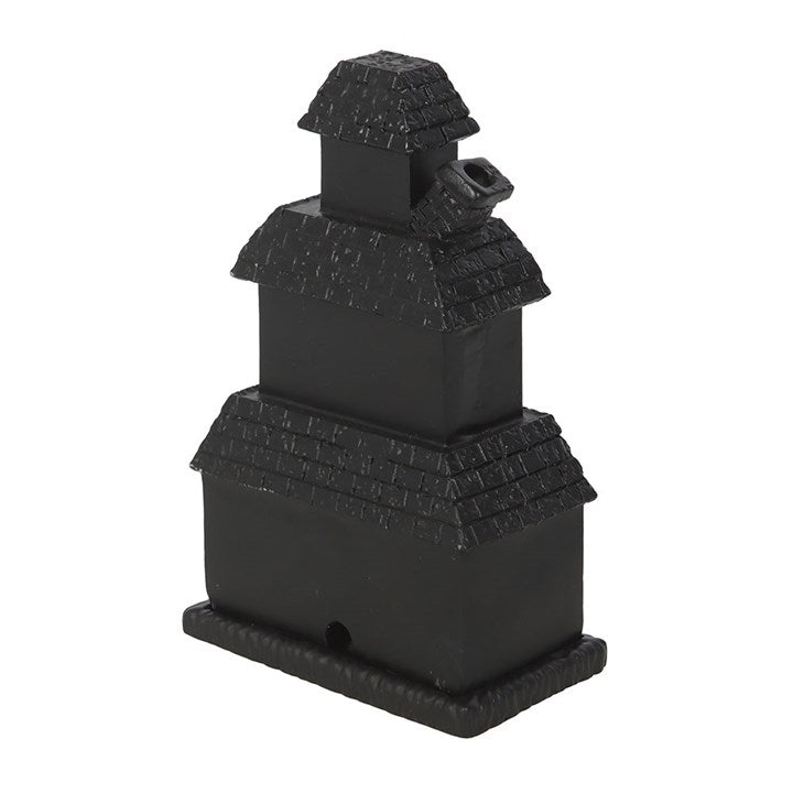 Black Haunted House Incense Cone Holder