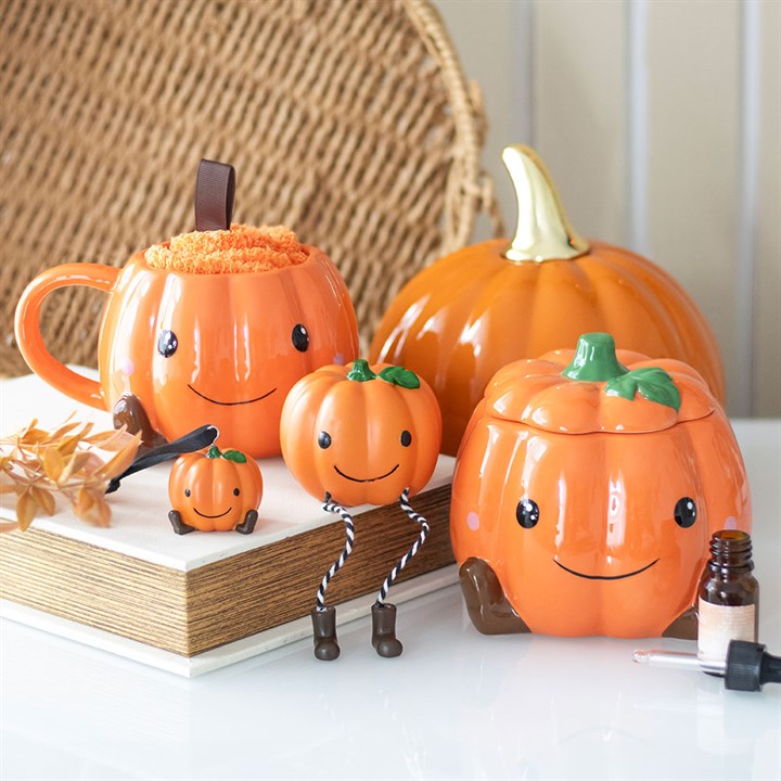 Cute Smiling Pumpkin Oil Burner and Wax Warmer