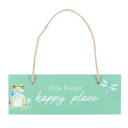 Light Green This is Our Happy Place Hanging Sign