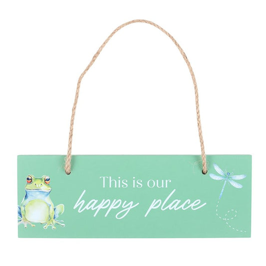 Light Green This is Our Happy Place Hanging Sign