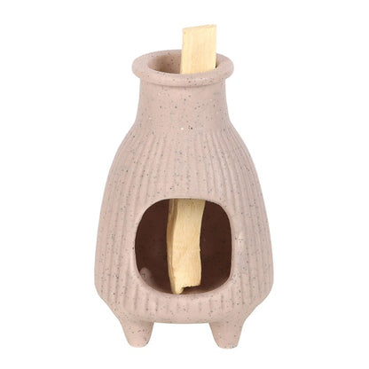 Greige Ribbed Palo Santo Burner