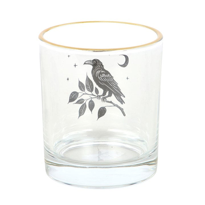 Perched Raven Drinking Glass