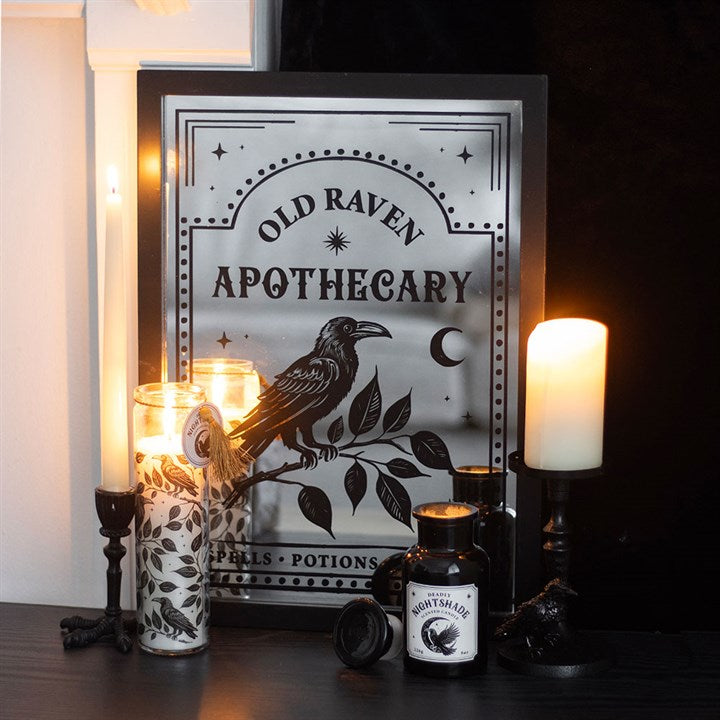 Mystic Raven Pillar Candle Holder