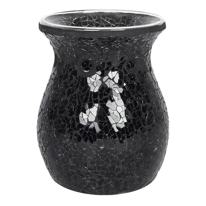 Large Black Crackle Oil Burner and Wax Warmer