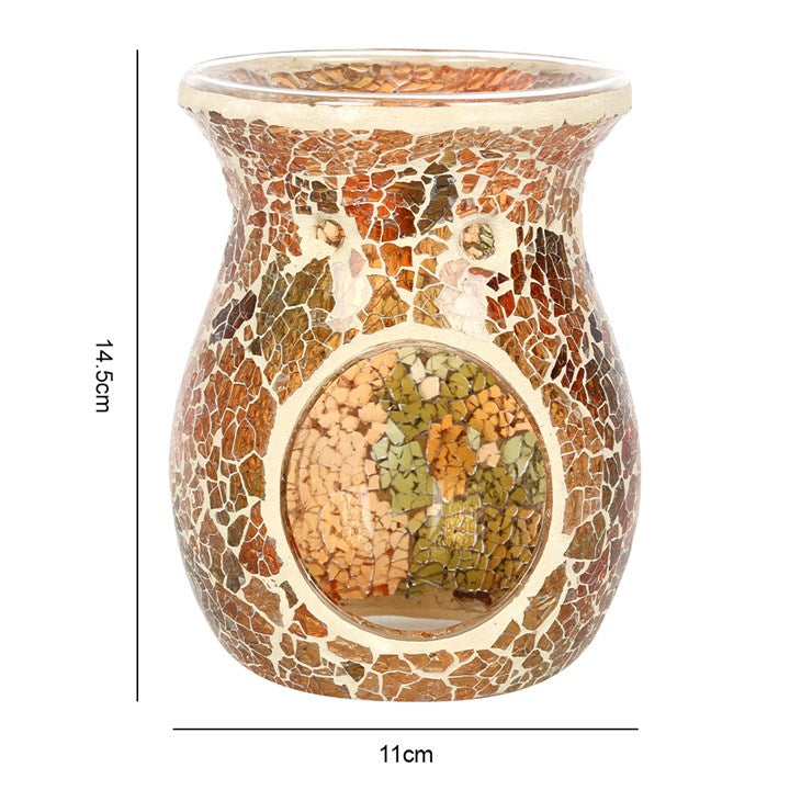 Large Brown Crackle Oil Burner and Wax Warmer