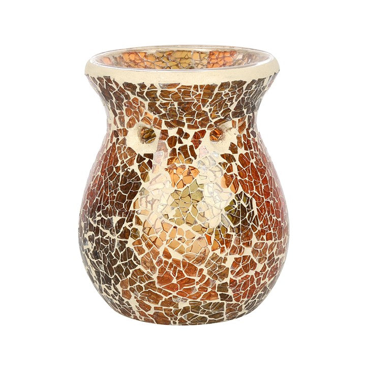 Small Brown Crackle Oil Burner and Wax Warmer