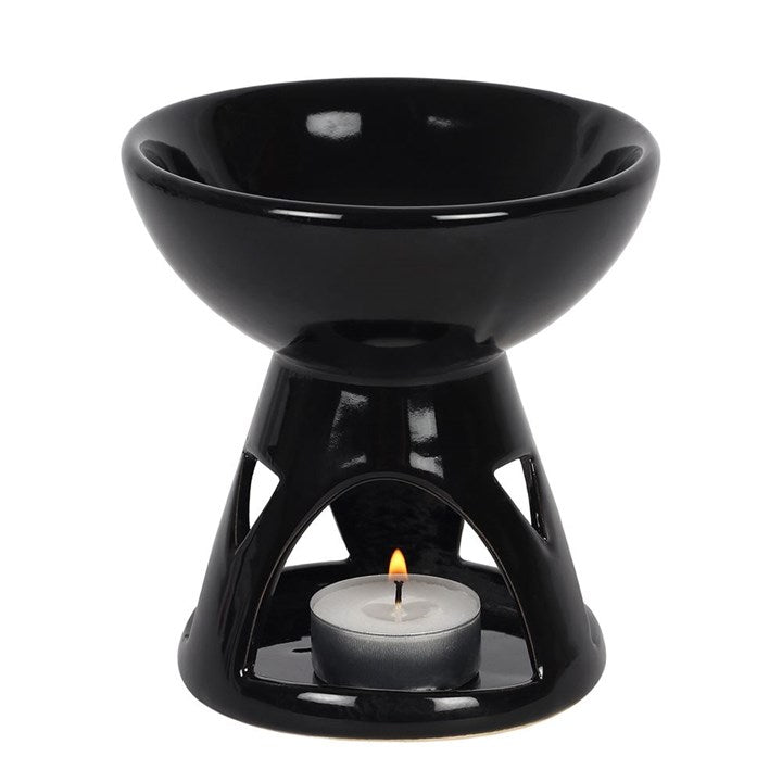 Black Deep Bowl Oil Burner and Wax Warmer