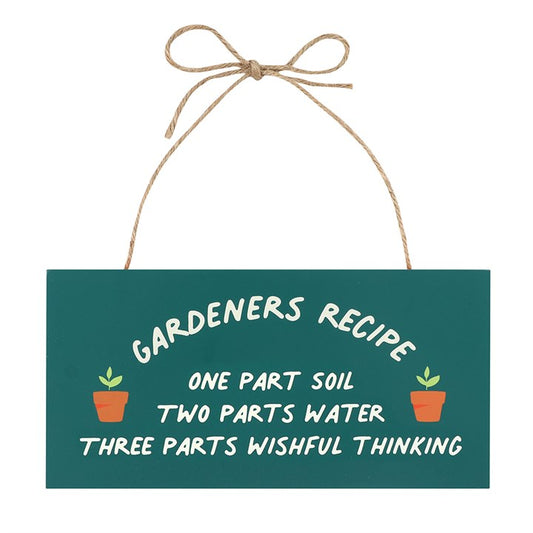 Gardeners Recipe Hanging Sign