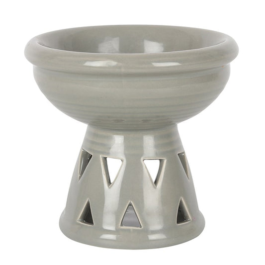 Grey Deep Bowl Oil Burner and Wax Warmer