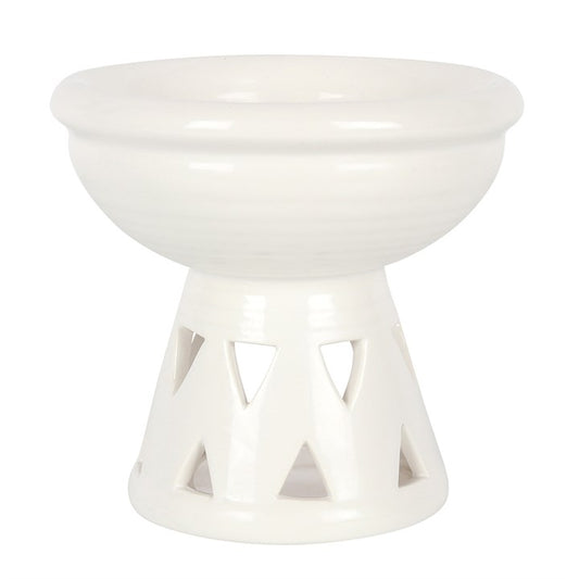 Off White Deep Bowl Oil Burner and Wax Warmer