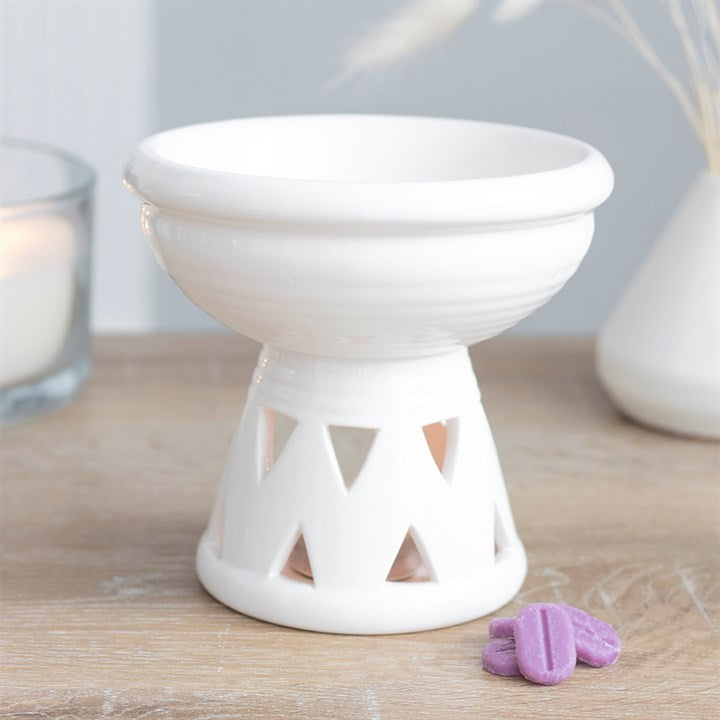 Off White Deep Bowl Oil Burner and Wax Warmer