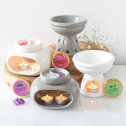 Off White Deep Bowl Oil Burner and Wax Warmer