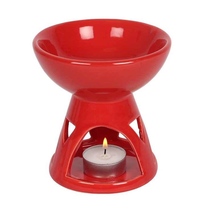 Red Deep Bowl Oil Burner and Wax Warmer