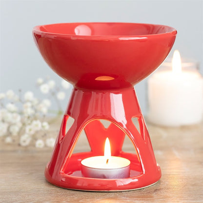 Red Deep Bowl Oil Burner and Wax Warmer